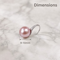 Boucles d'oreilles pendantes en argent sterling 925 avec perles d'eau douce Edison violettes de 9-10 mm et zircone cubique, bijoux fins pour femmes