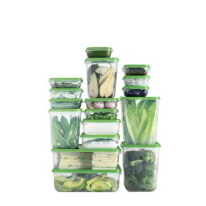 17 Piece <b>Stackable</b> Plastic Meal Prep Reusable Food <b>Storage</b> <b>Containers</b> with Lids Kitchen Organizer - Product Image 1