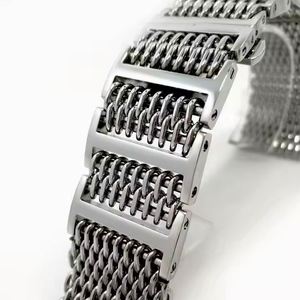 Venta Directa de Fábrica: Correa de Reloj de Lujo de Acero Inoxidable con Cierre Desplegable, Extraíble, Transpirable, de 20mm, 22mm, 24mm, de Gran Valor - Product Image 4