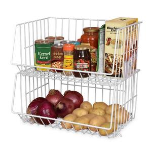 Cesta Apilable de Cocina de <span class=keywords><strong>2</strong></span> Niveles, Cesta de Almacenamiento de Frutas y Verduras para el Hogar, Cesta de Alambre Metálico para Frutas y Verduras - Product Image 3