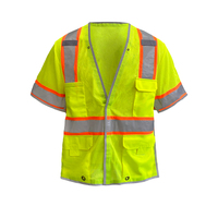 Kaos Keselamatan Reflektif 7-Point Breakaway Harga Grosir Murah EN ISO 20471 Ansi Kelas 2 untuk Konstruksi