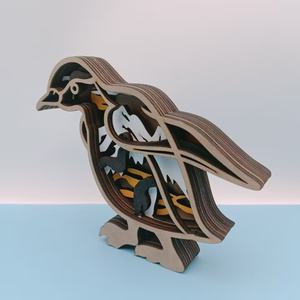 Personalizar estatuas de animales de madera 3D y decoraciones de osos de madera con imágenes - Product Image 5