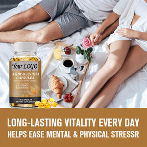 Label pribadi 120 buah akar Ashwagandha dan ekstrak lada hitam kapsul penambah suasana hati suplemen makanan - Product Image 6