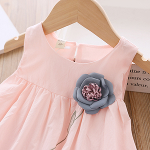 Ropa Infantil al por Mayor, Vestido Coreano Rosa para Niñas con Flores Decorativas para el Verano, de Ebay - Product Image 4