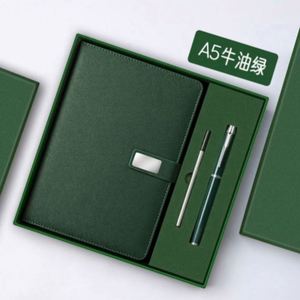 Cuaderno de Cuero A5 de Lujo Ecológico de Alta Calidad, Planificador, Juego de Regalo con Bolígrafo Empresarial con Logotipo Personalizado, Impresión Serigráfica Mairun en EE. UU. - Product Image 1