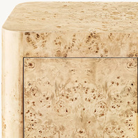 Meuble TV Rhoohill personnalisé pour salon, en bois naturel, 4 portes, style vintage américain, console longue en bois de placage