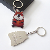 Porte-clés léger en alliage de zinc avec dôme imprimé en résine époxy, motif marmotte adorable et personnalisable, design écureuil avec logo sur mesure