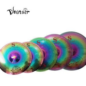 Platillos de Bajo Volumen Vansir Rainbow Colorful Alloy para Práctica, Juego de 4 Piezas, 14\" 16\", Calidad Profesional de Alto Grado - Product Image 3