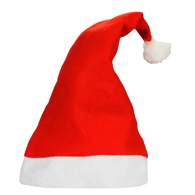 H157 פסטיבל מסיבת קישוט אדום חג המולד שווי ללא ארוגים רך סנטה כובעי ילדים למבוגרים קלאסי סנטה קלאוס חג המולד כובע