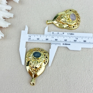 Pendentif Bouddha Maitreya en <span class=keywords><strong>Labradorite</strong></span> Plaqué Or, Design Populaire, Bijou Porte-Bonheur pour Femme, Charme de Bénédiction - Product Image 4