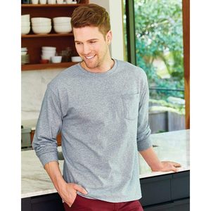 Camiseta de Manga Larga para Hombre, Paquete de 6, Cuello Redondo, Algodón Jersey, Colores Sólidos, Tallas Surtidas - Product Image 3