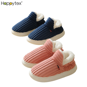 Mujeres Otoño Invierno suave felpa cálido sólido cerrado dedo del pie grueso <span class=keywords><strong>casa</strong></span> interior acogedora <span class=keywords><strong>zapatillas</strong></span> para hombres <span class=keywords><strong>zapatillas</strong></span> planas peludas para pareja - Product Image 4