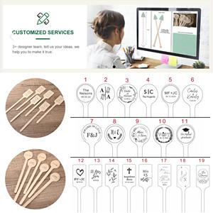 ECO JFB 2025 OEM Picaretas De Madeira Descartáveis Impressão Personalizada Série Temática Quadrada Cabeça Redonda De Madeira <span class=keywords><strong>Cocktail</strong></span> Agitadores - Product Image 6