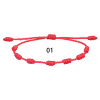 Bracelet Kabbalah réglable à 7 nœuds, bracelet porte-bonheur, cordon protecteur