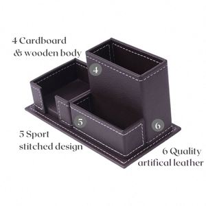 Luxury Large Desk Organizer Set Office Supplies with Mesh Metal Includes Desktop <b>Pad</b> Mouse <b>Pad</b> Stationery-Leather Desk Set - Product Image 6