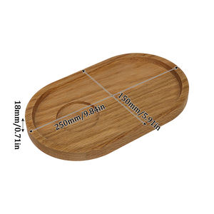 Bandeja de madera con asas <span class=keywords><strong>para</strong></span> servir, bandeja de comida y bebidas <span class=keywords><strong>para</strong></span> mesa de centro, desayuno, cena y bar, bandeja de almacenamiento decorativa rústica FSC - Product Image 6