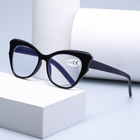 Lunettes de presbytie unisexe élégantes en acétate œil de chat, anti-lumière bleue, verres transparents, pour grands visages – Vente en gros directe usine Chine