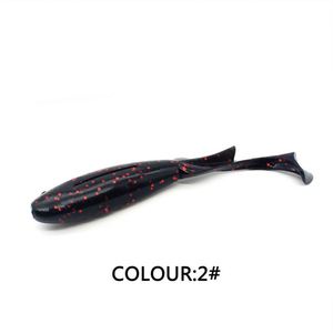 Campioni gratuiti all'ingrosso di plastica morbida richiamo di pesca pesca morbido Shad doppio colore Silicone esca T coda Wobblers - Product Image 5