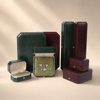 Boîte d'emballage octogonale vintage en similicuir avec fermoir à pression, étui durable pour bracelets, bagues et colliers, idéale pour les propriétaires de boutiques