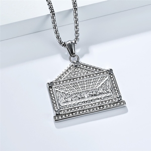 Collares <span class=keywords><strong>de</strong></span> Moda Hip Hop con Colgante <span class=keywords><strong>de</strong></span> <span class=keywords><strong>la</strong></span> Última Cena en Acero Inoxidable Resistente al Agua, Joyería Religiosa <span class=keywords><strong>de</strong></span> Tendencia para Hombre, Venta al Por Mayor 2025 - Product Image 2