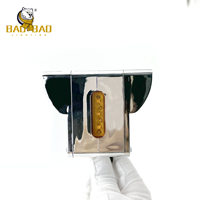 BB2436 New Amber Double Faces Schwerer LKW Quadratischer Warnblitz Heck LED-Seiten markierung leuchte hinten mit Chrom flansch blende