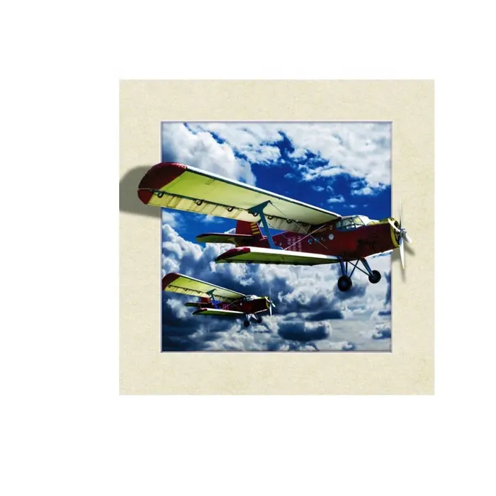 Jet aircraft 395mm x 395mm 5D imagen lenticular 3D imágenes de impresión lenticular para Decoración