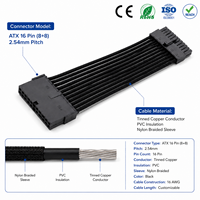 Conjunto de Cables Multipin Personalizados, Arnés de Cables Trenzados con Conector para Equipos Electrónicos de Computación, Extensión de Alimentación