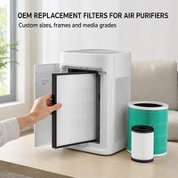 Filter HEPA Pembersih Udara H11 H12 H13 H14 Kertas Filter Karbon Aktif Lipat Mini Ukuran Khusus untuk Rumah Tangga dan Komersial