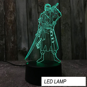 62 conception Anime singe D. Luffy Roronoa Zoro RGB Acrylique Stand lampe <span class=keywords><strong>color</strong></span>é dégradé tactile gradateur Veilleuse comme cadeau - Product Image 5