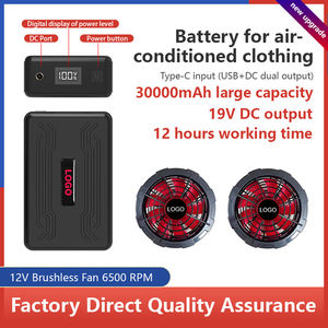 พัดล<span class=keywords><strong>ม</strong></span>เสื้อผ้าปรับอากาศ แบตเตอรี่พิเศษ แรงดันสูง 22V DC  กำลังไฟ PD35W พร้อ<span class=keywords><strong>ม</strong></span>พาว<span class=keywords><strong>เวอร์</strong></span><span class=keywords><strong>แบงค์</strong></span> ปรับความเร็วได้ 4 ระดับ - Product Image 4