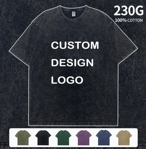 メンズTシャツ230gmsカスタム高品質ビンテージTシャツ100コットンブランクTシャツロゴカスタム特大DTG DTF Tシャツ男性用 - Product Image 2