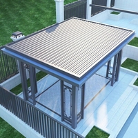 Auvent rétractable en alliage d'aluminium pour extérieur, extensible, résistant aux UV, imperméable, pare-vent intelligent, avec store électrique.