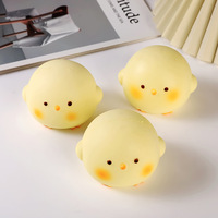 Jouets anti-stress tendance en forme de poussin jaune mignon, en PU, à remontée lente, souples et réalistes, pour enfants