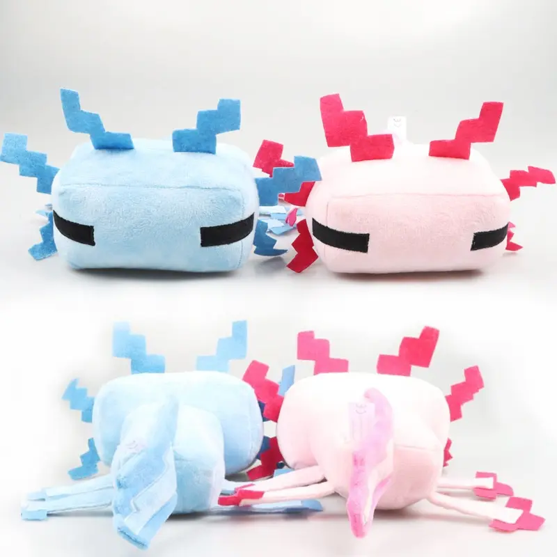 New Custom Amazon Hot Pink Square Axolotl Dolls Cute Salamander Pillow Stuffed Animals Plush Axolotl