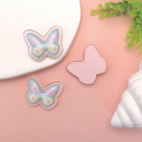 100 piezas de dijes de resina planos con diseño de mariposa de dibujos animados Kawaii, ideales para decoración de teléfonos, manualidades, álbumes de recortes, fundas de teléfono y accesorios de joyería.