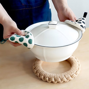 Dot Triangle Insulated Cotton Dishwasher Safe Oven Mitts with Triangular <b>Pot</b> Handle <b>Small</b> Tools Pan <b>Lid</b> <b>Pot</b> Cover - Product Image 3