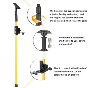 Max. 4,4 m höhen verstellbare Nivel lierstand stange Teleskops tange halterung 1/4 ''& 5/8'' Gewinde hub verlängerung halter für Lasern iveau - Product Image 3