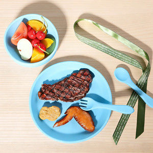 Assiettes pour tout-petits en silicone incassable, divisées, avec ventouse, compatibles micro-ondes et lave-vaisselle, ensemble d'alimentation - Product Image 1