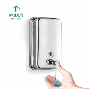Distributore di disinfettante per le mani con supporto a parete dell'hotel, distributore manuale di sapone liquido in acciaio inox - Product Image 1