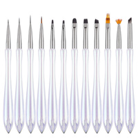 Nouveau design d'art des ongles ensemble d'outils de pinceaux de bricolage 12 pièces Gel d'extension personnalisé manucure française peinture stylo de dessin
