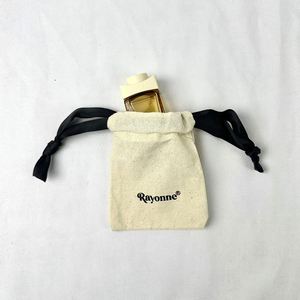 Custom Reusable Organic Cotton Biodegradable Screen Printed <b>Drawstring</b> <b>Pouch</b> Gift Bag with Logo Accept Custom Brand for Watch - Product Image 4