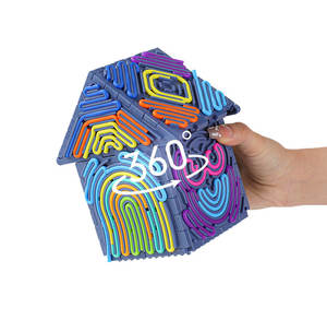 Tablero Sensorial de Silicona con Forma de Cubo con 20 Cuerdas, 6 Piezas, Tablero de Construcción Sensorial de Doble Cara para Autismo y TDAH - Product Image 5