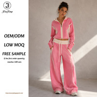 Ensemble de survêtement sport Y2K pour femme, veste zippée à col montant et pantalon, color block, tenue de sport quotidienne tendance, deux pièces