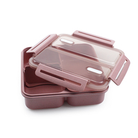 Boîte à collation étanche en plastique à 3 compartiments écologique Conteneur à lunch Boîte à lunch Bento en silicone Nourriture pour enfants