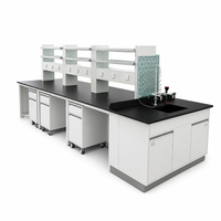 Banc de travail de laboratoire à structure en acier pour salle blanche, mobilier de laboratoire, table stable à structure en acier avec étagère de rangement pour institut de recherche