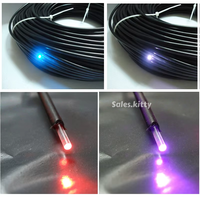 Câble à fibre optique PMMA à éclairage par l'extrémité, noyau de 0,75 mm, gaine extérieure noire de 2,2 mm, pour éclairage de piscine