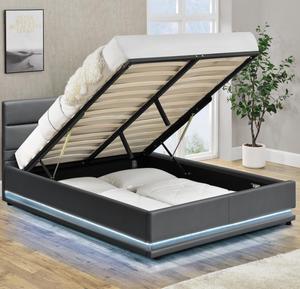 Wholesale Double Size Leather Bed Frame With <strong>Storage</strong> - Product Image 1