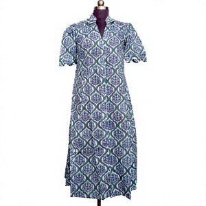 Vestido Midi Romántico y Dulce para Mujer, Estilo Camiseta Informal, 100% Algodón, Lavable, Ecológico, Corte en A, con Cinturón y Bolsillos, Natural - Product Image 1