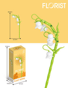가장 인기있는 12 종 혼합 플라스틱 모란 꽃 DIY 빌딩 블록 꽃다발 세트 장난감 꽃 벽돌 키트 - Product Image 6