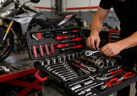 Kit d'outils de réparation automobile de 110 pièces, jeu de clés à douilles avec boîte de rangement, vente chaude pour l'entretien domestique et automobile
